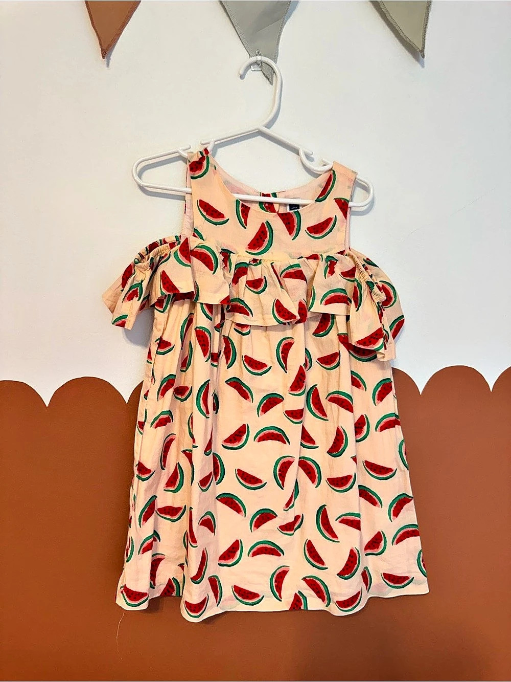 Janie and Jack Girls Watermelon Print Dress Red & Pink Size 4T